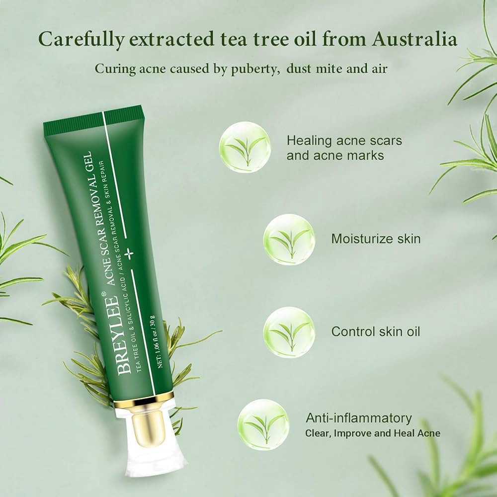 Breylee Acne & Scar Removal Gel 30g With Tea Tree Oil Salicylic Acid