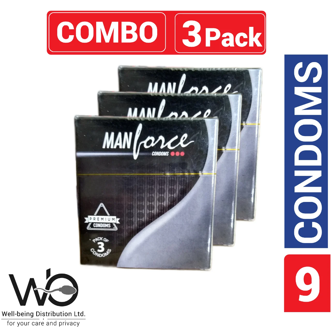 Manforce – Premium Condom – Combo Pack – 3 Packs – 3×3=9pcs – Condom – Condom