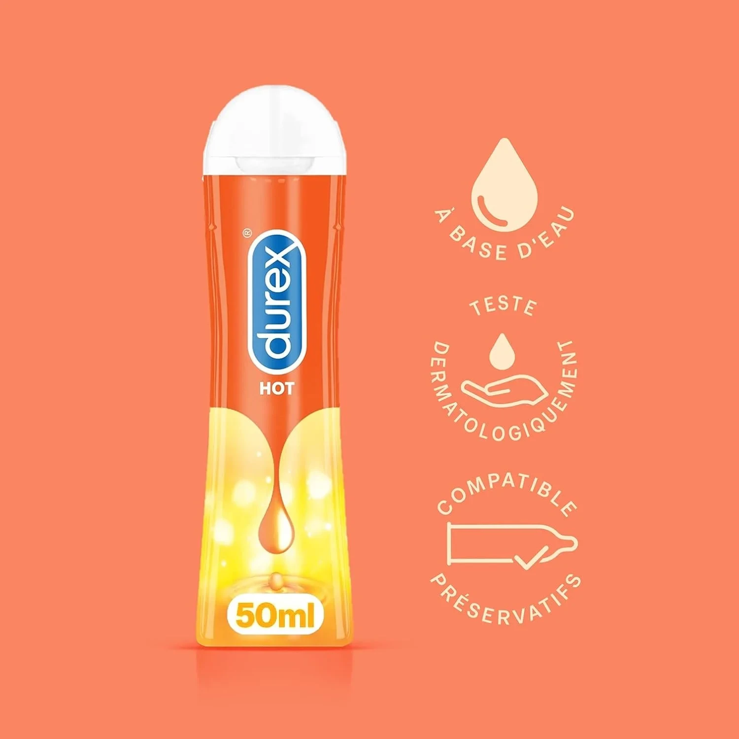 Durex Gel Lubricant 50ml Hot Water-based Lube | UK