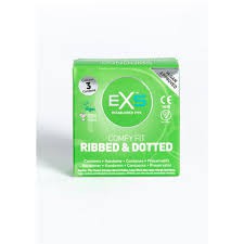 EXS Condom | EXS Comfy Fit Ribbed & Dotted Condom For Men | Full Box 3×10=30pcs Condom | UK