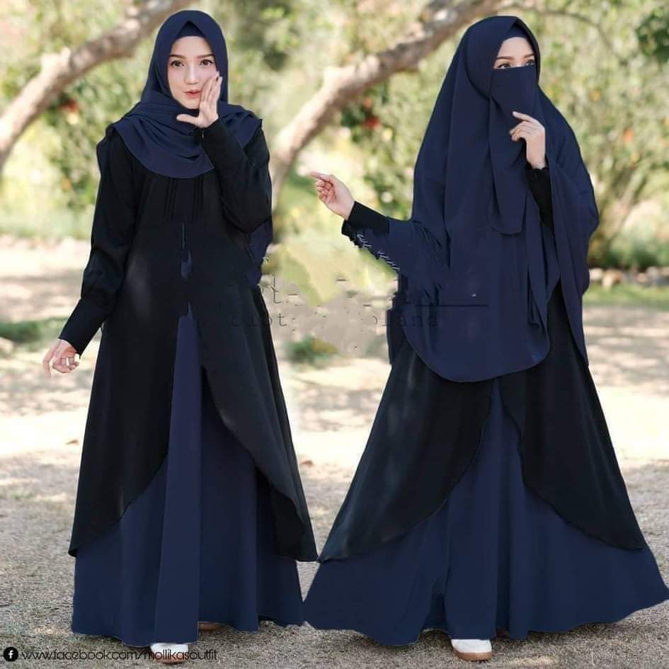 Dubai Cherry Borka with Hijab Nikab Set For Women
