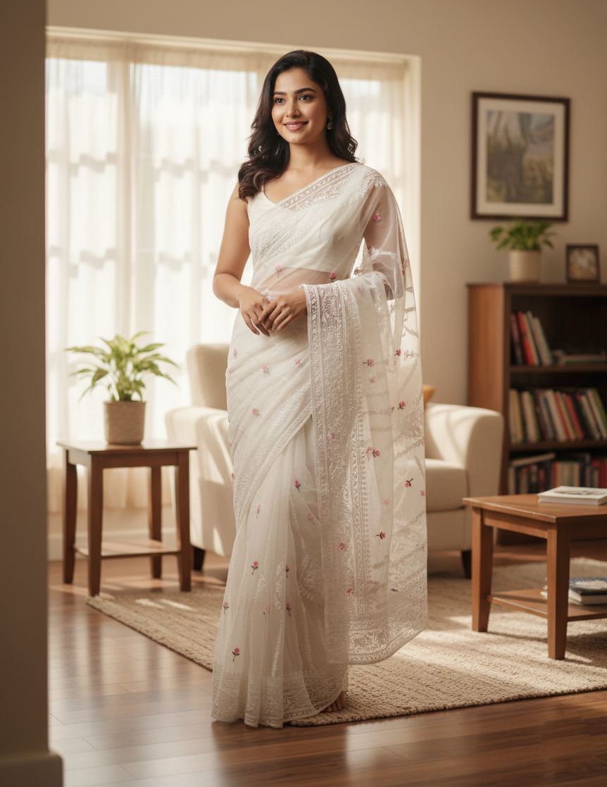 Georgette Organza Saree Premium Party Wear