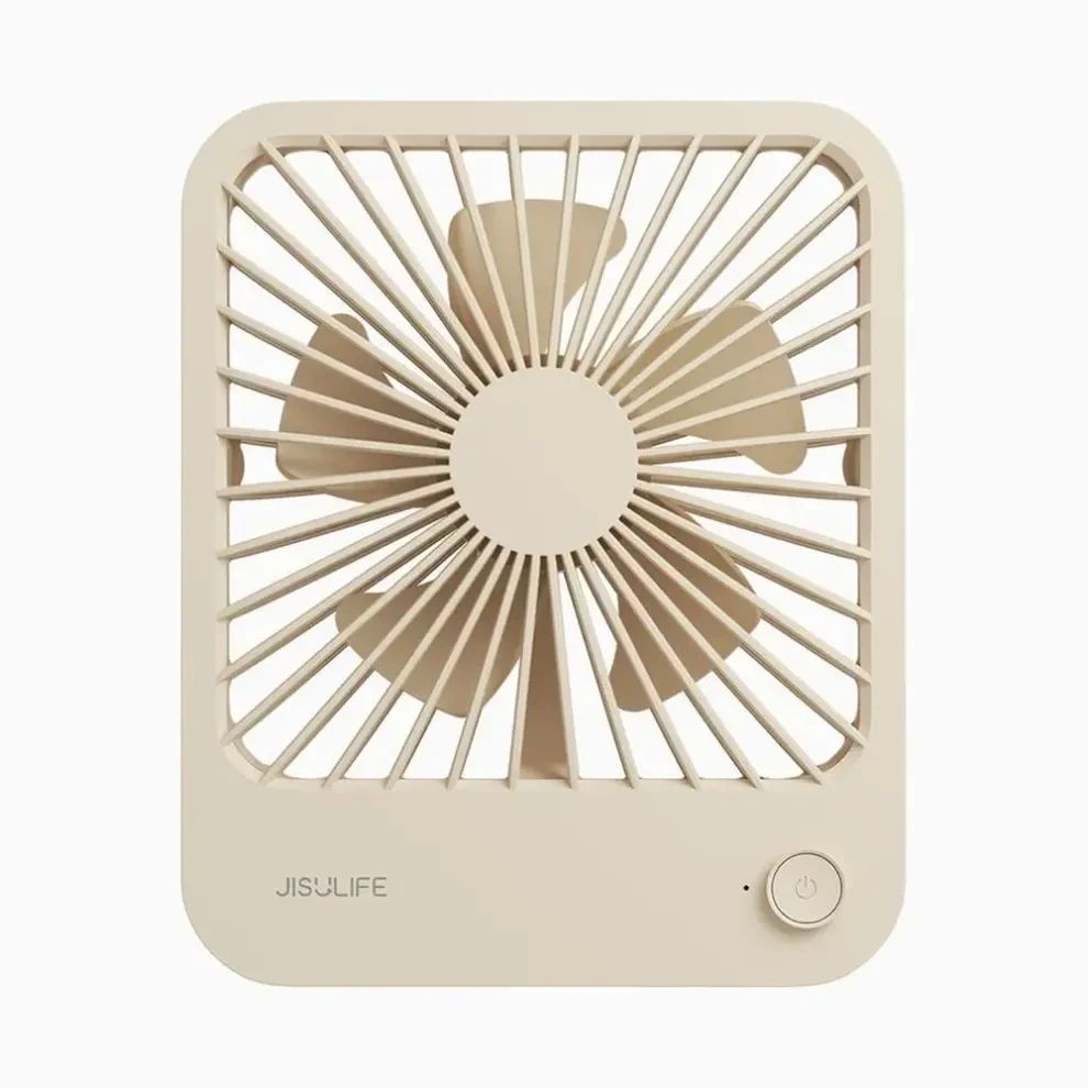 JISULIFE FA26 Rechargeable Ultra Thin Desktop Fan – Brown Color