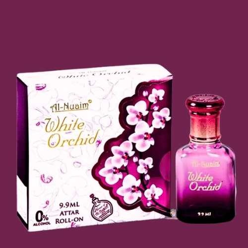 White Orchid by Al Nuaim Attar Roll On Non Alcoholic Long Lasting Perfume (Premium Series) 9.9ML
