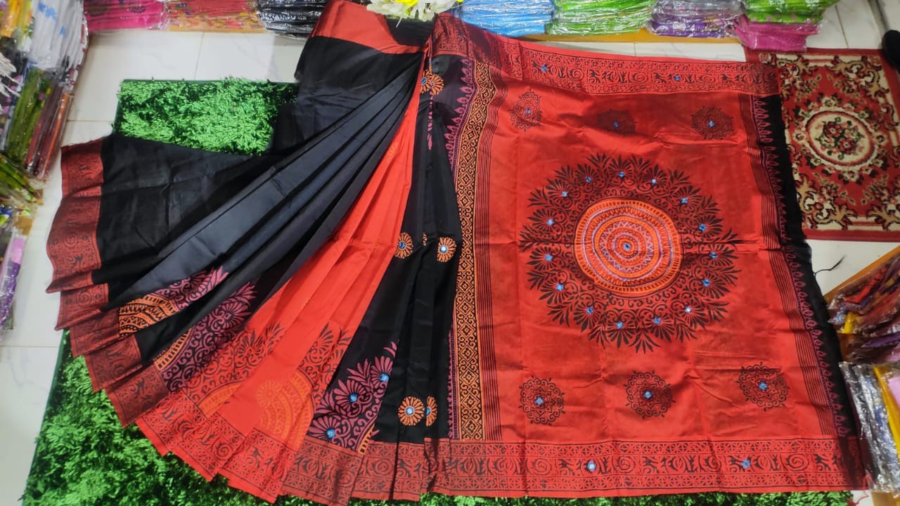 Embroidered Dupion Silk Saree