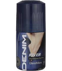 Denim Black Deodorant Roll On for Men 50ml | International