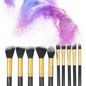 Kabuki Makeup Brush Set Black 10 Pcs (1)