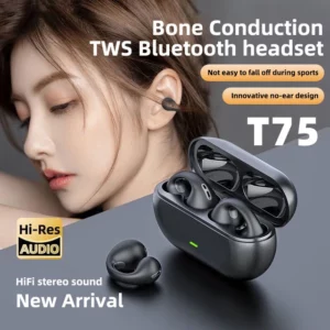 T 75 Wireless Bluetooth 5.3 Earbuds Ear Clip Bone Conduction Headphones Sport Headset (2)