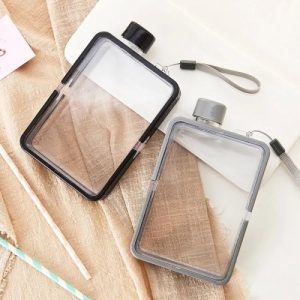 400ml-Outdoor-Portable-Transparent-Square-Leakproof-Flat-Water-Bottle-1