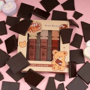 Kiss-Beauty-Choco-Bear-3-in-1-Velvet-Lip-Gloss-3pcs-set-2