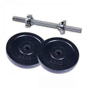 Combo-Pack-of-Two-Pieces-Dumbbell-Set-With-Stick-5Kg-Black-and-Silver-1