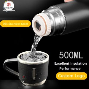 Premium-Stainless-Steel-1-Bottle-3-Mug-Set-500ml-Capacity-12-Hours-Hot-Cold-Gift-Pack-Double-Walled-Vacuum-Flask-Insulated-Bottle-3