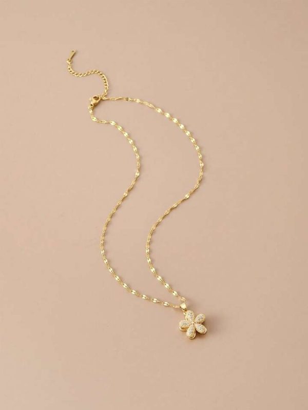 Rotatable-Five-Petal-Flower-Gold-Plated-Womens-Necklace-With-gift-box-3